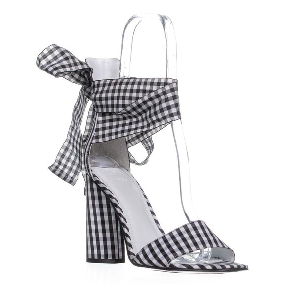 GUESS | Allison Gingham Chunky Heeled Sandals, size 6.5 - Picture 3 of 10